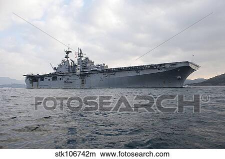 The amphibious assault ship USS Bonhomme Richard. View Large Photo Image Picture - The amphibious assault ship USS Bonhomme Richard.. Fotosearch