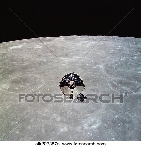 Stock Photograph - The Apollo 10 Command and Service Modules in lunar orbit.. Fotosearch