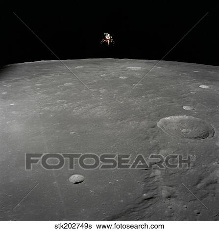 Stock Photograph - The Apollo 12 lunar module Intrepid is set in a lunar landing configuration.. Fotosearch