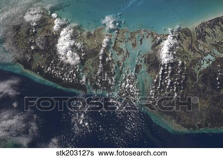Stock Photograph - The Bahamas' Andros Island and the Tongue of the Ocean.. Fotosearch
