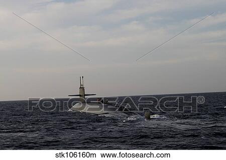 The ballistic missile submarine USS Maryland transits the Atlantic Ocean. View Large Photo Image Picture - The ballistic missile submarine USS Maryland transits the Atlantic Ocean.. Fotosearch