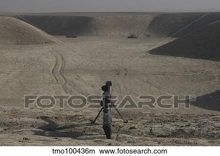Picture - The Barrett M82A1 sniper rifle on a firing range in Afghanistan.. Fotosearch