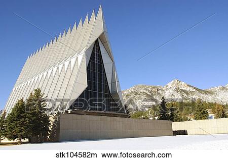 The Cadet Chapel at the U. S. Air Force Academy in Colorado Springs, Colorado. View Large Photo Image Picture - The Cadet Chapel at the U. S. Air Force Academy in Colorado Springs, Colorado.. Fotosearch