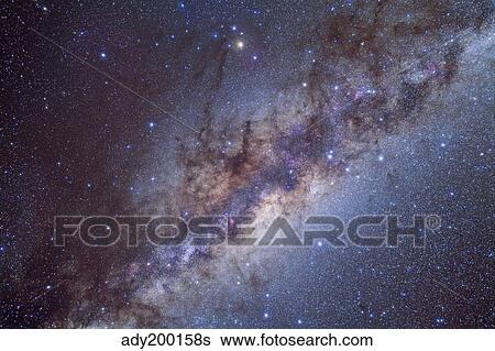 Stock Photograph - The center of the Milky Way through Sagittarius and Scorpius.. Fotosearch