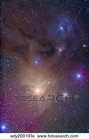 The colorful region around Antares in Scorpius and blue Rho Ophiuchi in Ophiuchus. View Large Photo Image Stock Photograph - The colorful region around Antares in Scorpius and blue Rho Ophiuchi in Ophiuchus.. Fotosearch
