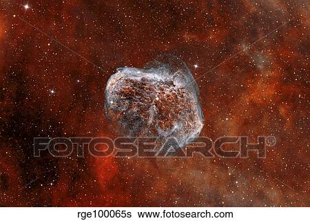 The Crescent Nebula with Soap-Bubble Nebula. View Large Photo Image Stock Photograph - The Crescent Nebula with Soap-Bubble Nebula.. Fotosearch