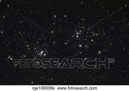 The Double Cluster in the constellation Perseus. View Large Photo Image Stock Photograph - The Double Cluster in the constellation Perseus.. Fotosearch