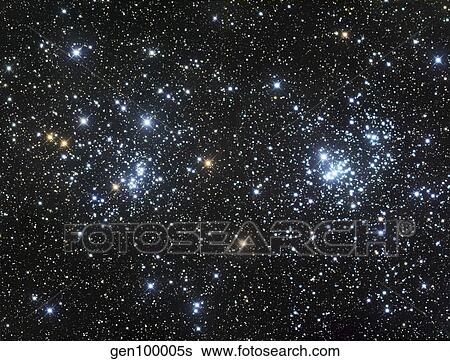 Stock Photograph - The Double Cluster, NGC 884 and NGC 869.. Fotosearch