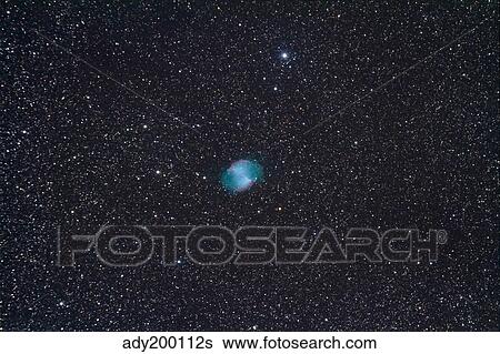 The Dumbbell Nebula, a planetary nebula in the constellation Vulpecula. View Large Photo Image Stock Photograph - The Dumbbell Nebula, a planetary nebula in the constellation Vulpecula.. Fotosearch