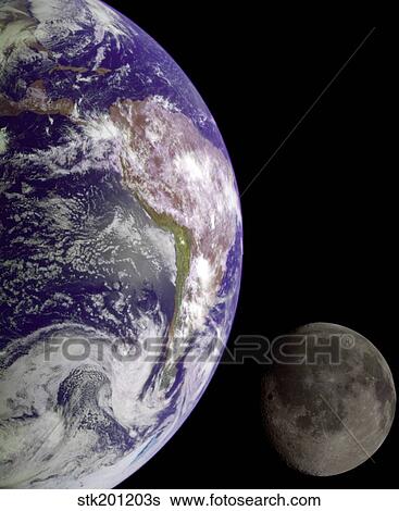 The Earth and the Moon View Large Photo Image Stock Photograph - The Earth and the Moon. Fotosearch