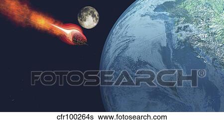 The Earth is about to be hit by an unknown white hot asteroid. View Large Illustration Stock Illustration - The Earth is about to be hit by an unknown white hot asteroid.. Fotosearch
