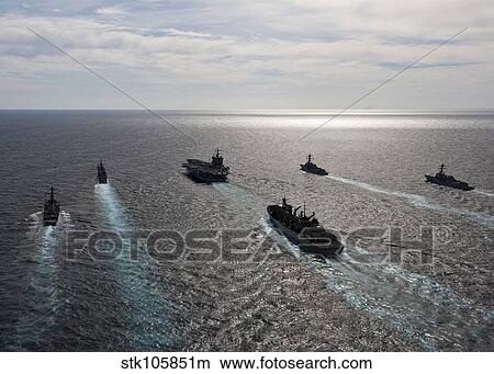 The Enterprise Carrier Strike Group transits the Atlantic Ocean. View Large Photo Image Picture - The Enterprise Carrier Strike Group transits the Atlantic Ocean.. Fotosearch