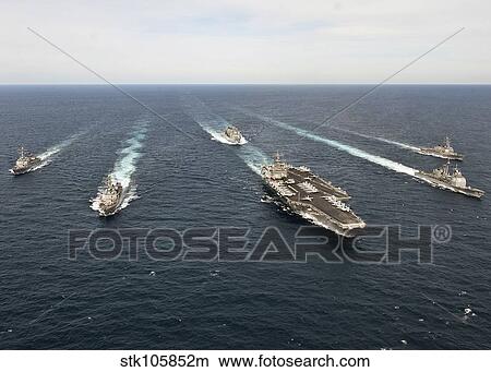 The Enterprise Carrier Strike Group transits the Atlantic Ocean. View Large Photo Image Picture - The Enterprise Carrier Strike Group transits the Atlantic Ocean.. Fotosearch