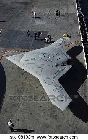 The experimental X-47B Unmanned Combat Air System Demonstrator. View Large Photo Image Picture - The experimental X-47B Unmanned Combat Air System Demonstrator.. Fotosearch