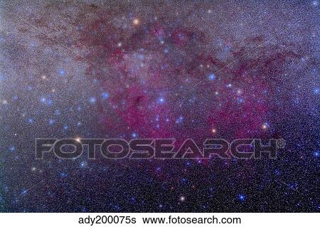 Stock Photograph - The extensive Gum Nebula area in the constellation Vela.. Fotosearch