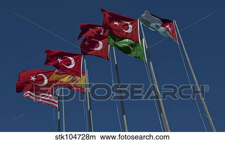 The flags of the participating nations in Anatolian Eagle 2011 are flown at Konya, Turkey. View Large Photo Image Picture - The flags of the participating nations in Anatolian Eagle 2011 are flown at Konya, Turkey.. Fotosearch