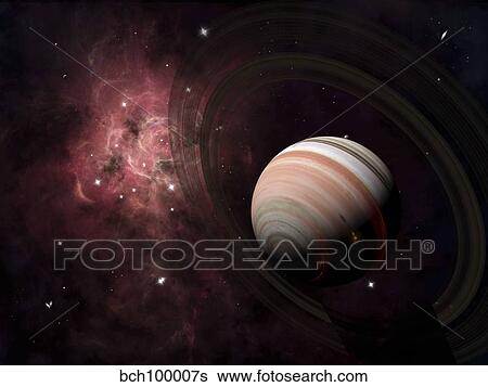 The gas giant Carter orbited by it's two small moons Banth and Sorak. View Large Illustration Stock Illustration - The gas giant Carter orbited by it's two small moons Banth and Sorak.. Fotosearch