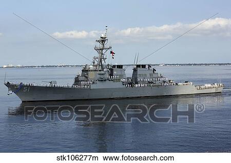 The guided-missile destroyer USS Arleigh Burke. View Large Photo Image Picture - The guided-missile destroyer USS Arleigh Burke.. Fotosearch