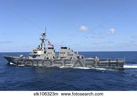 The guided-missile destroyer USS Fitzgerald transits the Pacific Ocean. View Large Photo Image Picture - The guided-missile destroyer USS Fitzgerald transits the Pacific Ocean.. Fotosearch