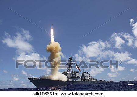 The guided-missile destroyer USS Fitzgerald launches a Standard Missile-3. View Large Photo Image Picture - The guided-missile destroyer USS Fitzgerald launches a Standard Missile-3.. Fotosearch