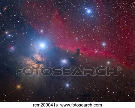 The Horsehead Nebula and Flame Nebula. View Large Photo Image Stock Photograph - The Horsehead Nebula and Flame Nebula.. Fotosearch