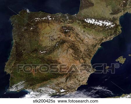 The Iberian Peninsula View Large Photo Image Stock Photograph - The Iberian Peninsula. Fotosearch