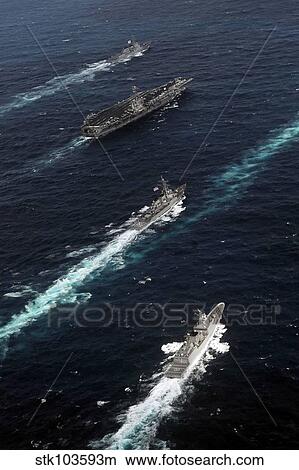 Picture - The John C. Stennis Carrier Strike Group are underway in formation with naval vessels from the Republic of Korea.. Fotosearch