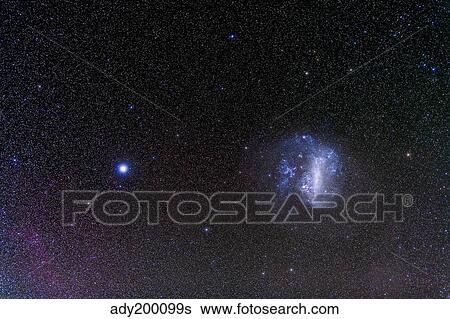 The Large Magellanic Cloud and bright star Canopus. View Large Photo Image Stock Photograph - The Large Magellanic Cloud and bright star Canopus.. Fotosearch