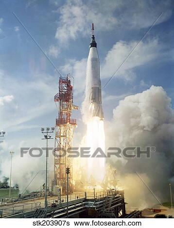 The launch of the Mercury-Atlas 4 spacecraft from Cape Canaveral, Florida. View Large Photo Image Stock Photograph - The launch of the Mercury-Atlas 4 spacecraft from Cape Canaveral, Florida.. Fotosearch