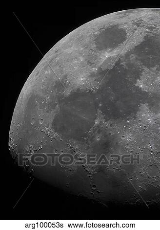 The limb and terminator of the waxing gibbous moon. View Large Photo Image Stock Photograph - The limb and terminator of the waxing gibbous moon.. Fotosearch