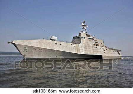 The littoral combat ship Independence underway during builder's trials in the Gulf of Mexico. View Large Photo Image Picture - The littoral combat ship Independence underway during builder's trials in the Gulf of Mexico.. Fotosearch