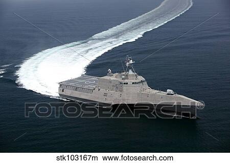 The littoral combat ship Independence underway during builder's trials in the Gulf of Mexico. View Large Photo Image Picture - The littoral combat ship Independence underway during builder's trials in the Gulf of Mexico.. Fotosearch