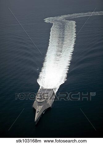 The littoral combat ship Independence underway during builder's trials in the Gulf of Mexico. View Large Photo Image Picture - The littoral combat ship Independence underway during builder's trials in the Gulf of Mexico.. Fotosearch