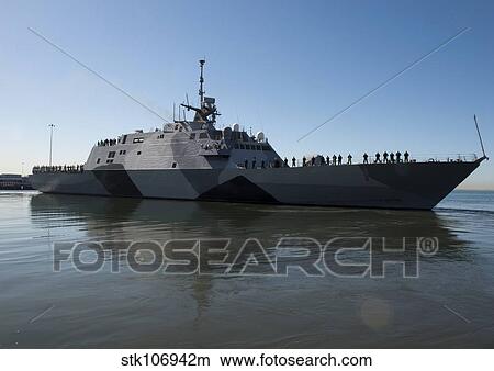 The littoral combat ship USS Freedom departs San Diego Bay. View Large Photo Image Picture - The littoral combat ship USS Freedom departs San Diego Bay.. Fotosearch