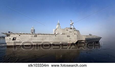 The littoral combat ship USS Independence pulls away from the pier for acceptance trials View Large Photo Image Picture - The littoral combat ship USS Independence pulls away from the pier for acceptance trials. Fotosearch