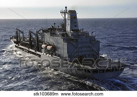 The Military Sealift Command fleet replenishment oiler USNS Guadalupe transits the Pacific Ocean. View Large Photo Image Picture - The Military Sealift Command fleet replenishment oiler USNS Guadalupe transits the Pacific Ocean.. Fotosearch