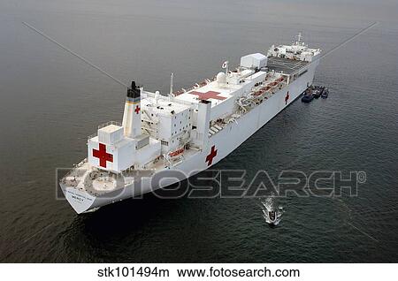 Picture - The Military Sealift Command hospital ship USNS Mercy.. Fotosearch