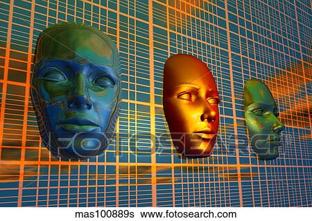 The modern face of robotics. View Large Illustration Stock Illustration - The modern face of robotics.. Fotosearch