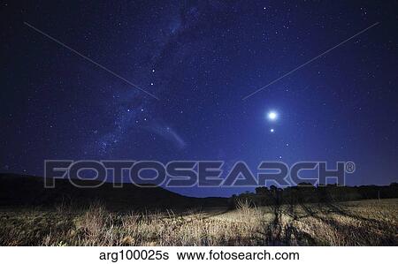The Moon, Venus, Mars and Spica in a quadruple conjunction. View Large Photo Image Stock Photograph - The Moon, Venus, Mars and Spica in a quadruple conjunction.. Fotosearch