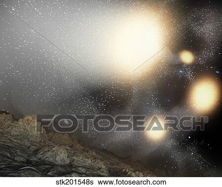 The night sky as seen from a hypothetical planet. View Large Illustration Stock Illustration - The night sky as seen from a hypothetical planet.. Fotosearch