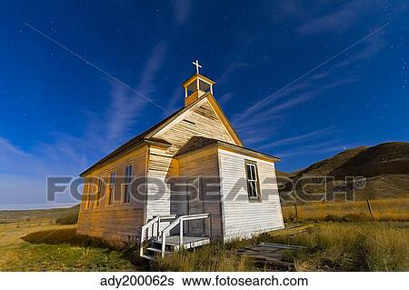 The old pioneer church in Dorothy, Alberta, Canada, on a starry night. View Large Photo Image Stock Photograph - The old pioneer church in Dorothy, Alberta, Canada, on a starry night.. Fotosearch