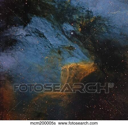 Stock Photograph - The Pelican Nebula, an H II region in the constellation Cygnus.. Fotosearch