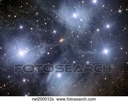 The Pleiades, an open cluster of stars in the constellation Taurus. View Large Photo Image Stock Photograph - The Pleiades, an open cluster of stars in the constellation Taurus.. Fotosearch