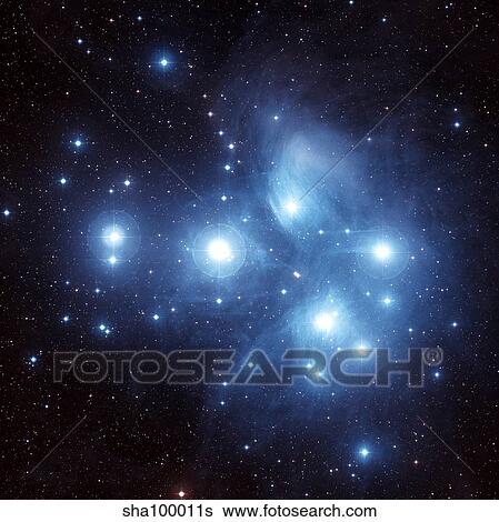 The Pleiades Star Cluster View Large Photo Image Stock Photograph - The Pleiades Star Cluster. Fotosearch