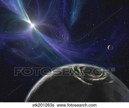 The pulsar planet system View Large Illustration Stock Illustration - The pulsar planet system. Fotosearch