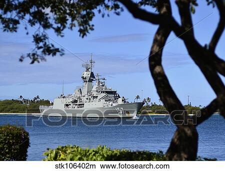 The Royal Australian Navy Anzac-class frigate HMAS Perth. View Large Photo Image Picture - The Royal Australian Navy Anzac-class frigate HMAS Perth.. Fotosearch