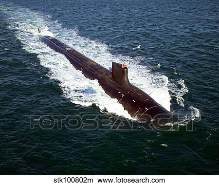 Picture - The Seawolf-class nuclear-powered attack submarine USS Jimmy Carter underway during sea trials.. Fotosearch