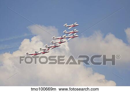 The Snowbirds 431 Air Demonstration Squadron of the Royal Canadian Air Force. View Large Photo Image Picture - The Snowbirds 431 Air Demonstration Squadron of the Royal Canadian Air Force.. Fotosearch