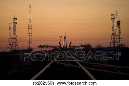 The Soyuz launch pad at the Baikonur Cosmodrome in Kazakhstan. View Large Photo Image Stock Photograph - The Soyuz launch pad at the Baikonur Cosmodrome in Kazakhstan.. Fotosearch