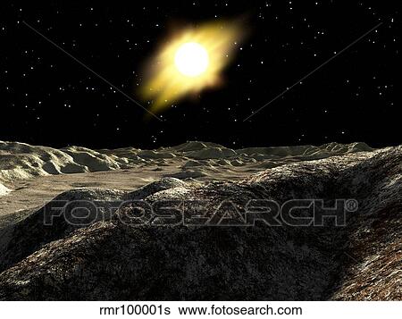 Stock Illustration - The sun seen from the surface of Mercury.. Fotosearch
